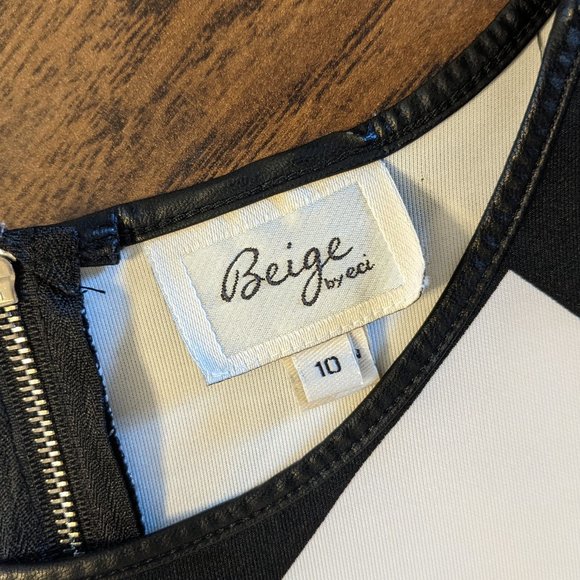 *Black & White Print Scuba Shift Dress- Size 10 - Picture 3 of 5